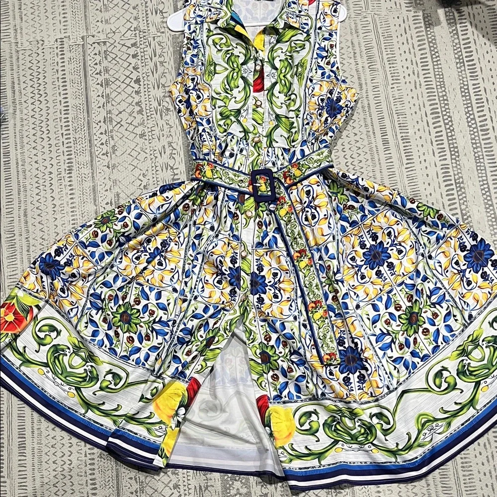 🌟 Dalia McPhee Vibrant Tile Print Maxi Dress – Size Large – Like New 🌟 - Picture 13 of 15